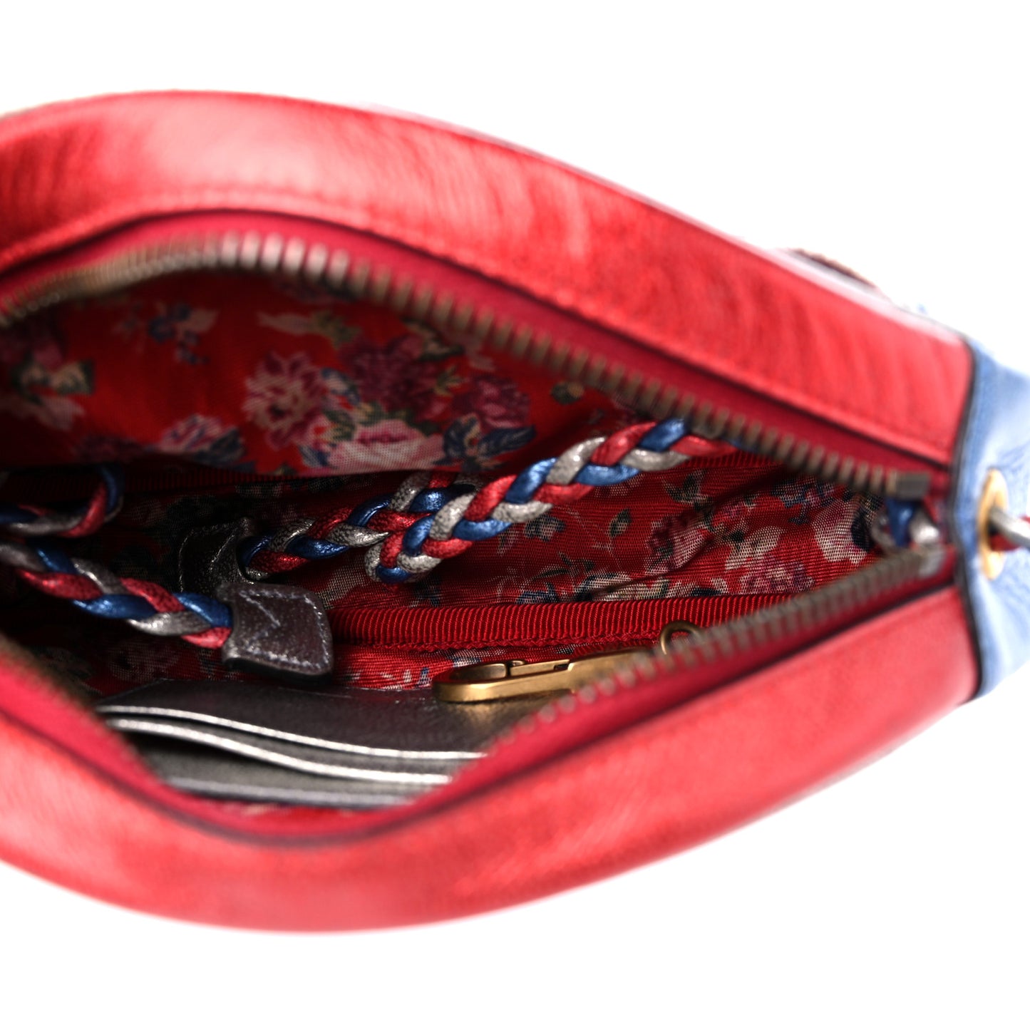 Laminated Nappa Trapuntata Mini Zumi Dome Shoulder Bag Rosso Marine Argento