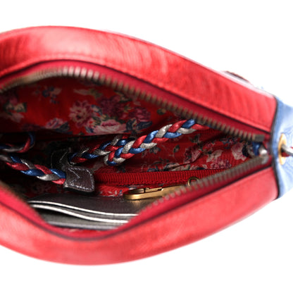 Gucci Laminated Nappa Trapuntata Mini Zumi Dome Shoulder Bag Rosso Marine Argento 5 of 10
