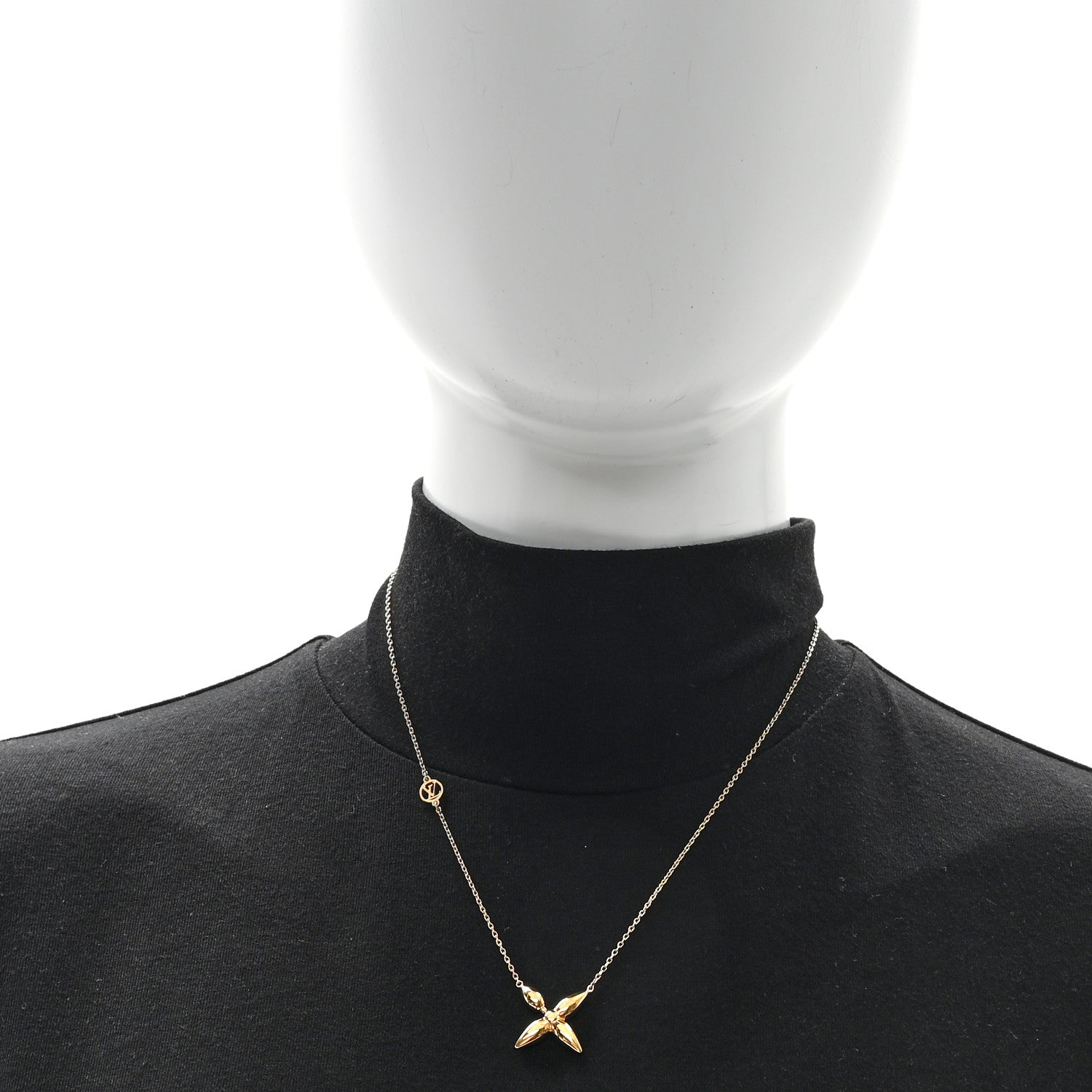 Louis Vuitton Metal Louisette Necklace Gold 2 of 5