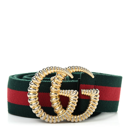 Gucci Canvas Torchon Double G Web Belt 90 36 Verde 1 of 4