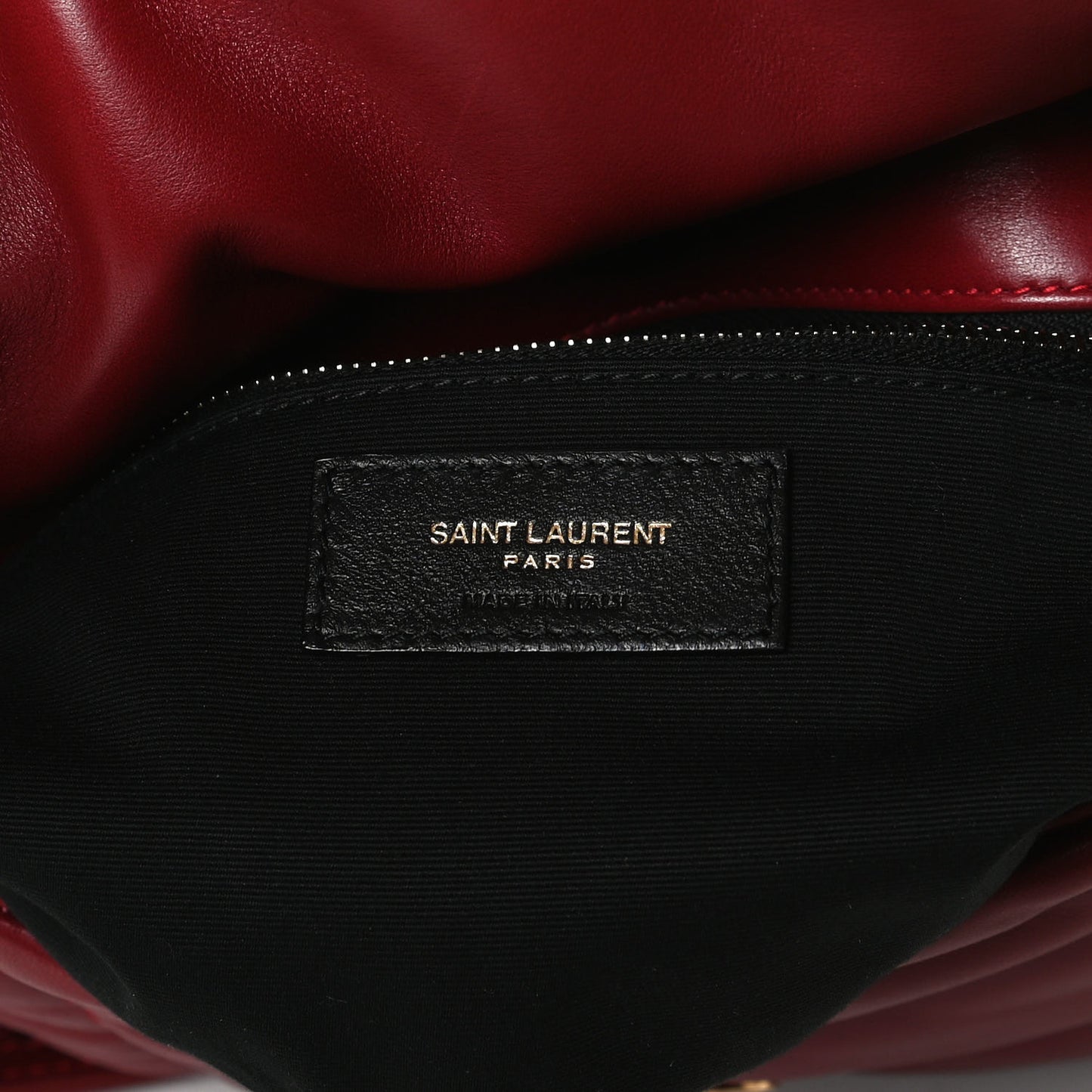 Lambskin Quilted Small Loulou Puffer Monogram Chain Satchel Opyum Red
