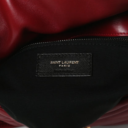 Saint Laurent Lambskin Quilted Small Loulou Puffer Monogram Chain Satchel Opyum Red 6 of 14