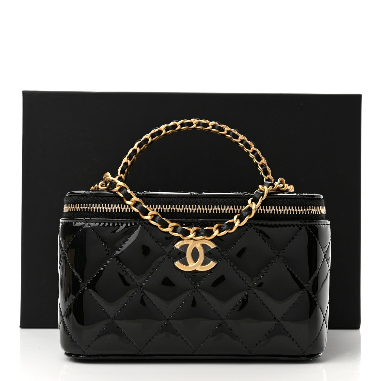 Chanel Patent Quilted Pick Me Up Vanity Case Black 11 of 11
