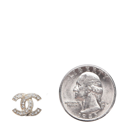 Chanel Crystal CC Earrings Gold 2 of 4