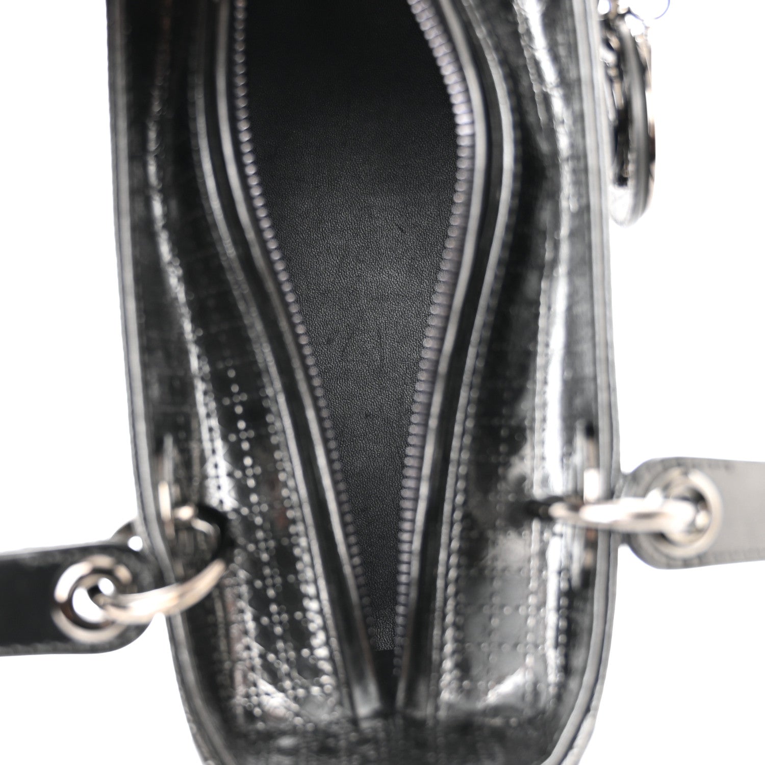 Christian Dior Patent Micro-Cannage Medium Lady Dior Onyx Black 5 of 9
