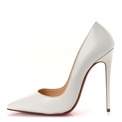 Christian Louboutin Calfskin Lizard Embossed So Kate 120 Pumps 37.5 White 1 of 11