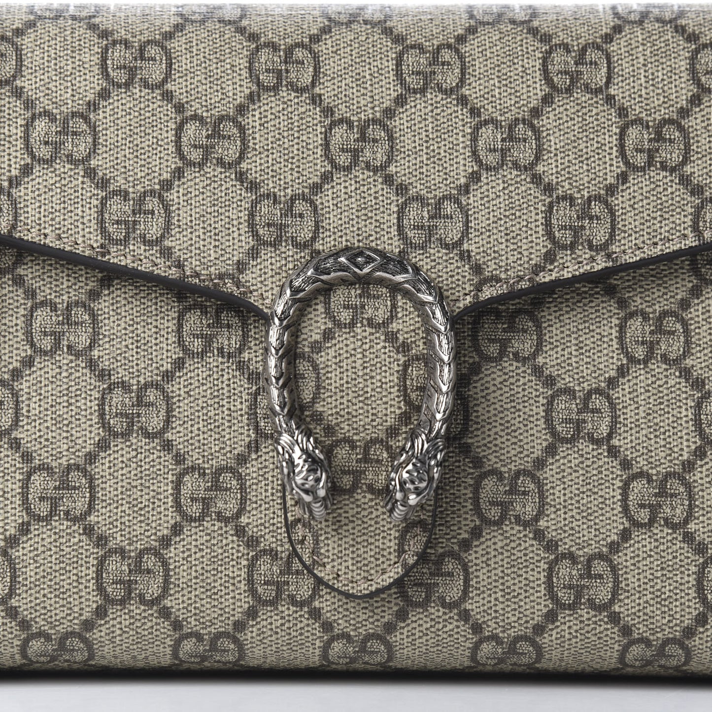 GG Supreme Monogram Mini Dionysus Chain Wallet Beige Taupe