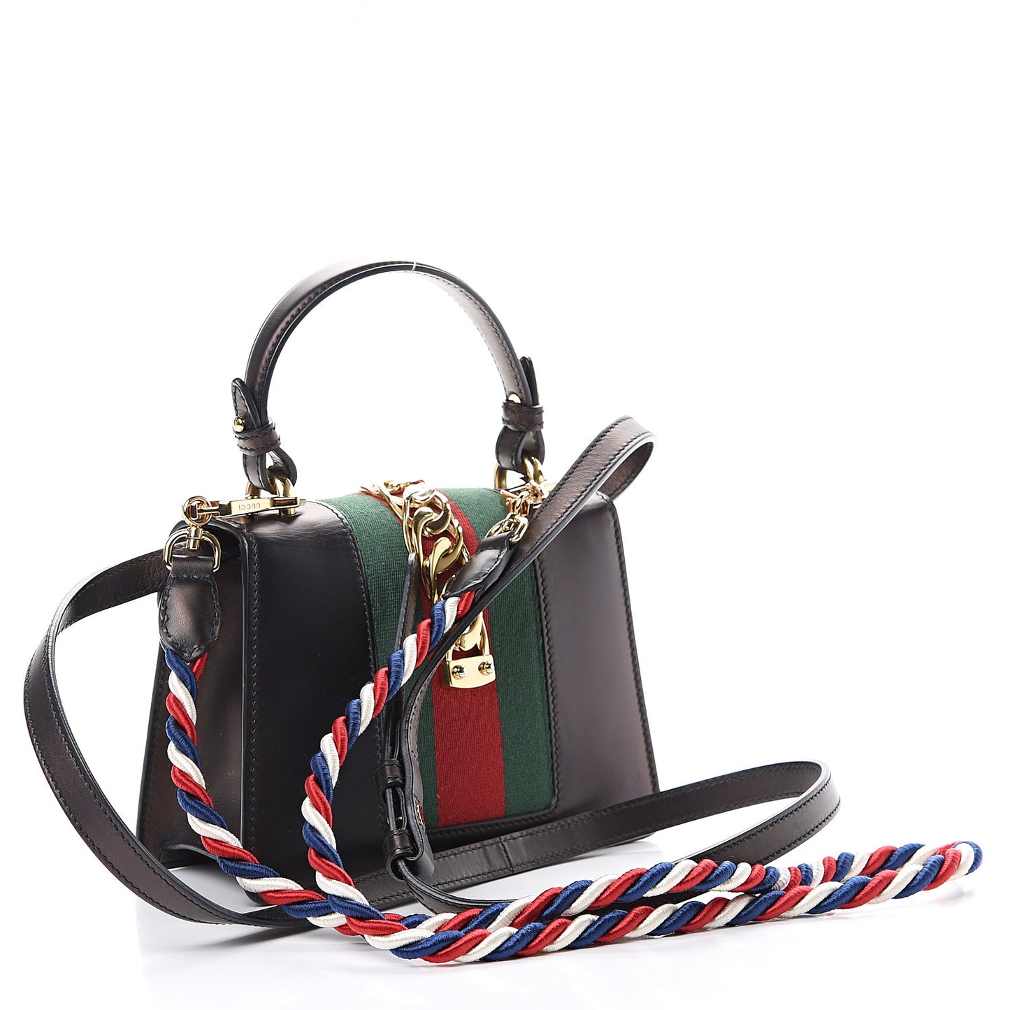 Calfskin Mini Sylvie Top Handle Bag Brown