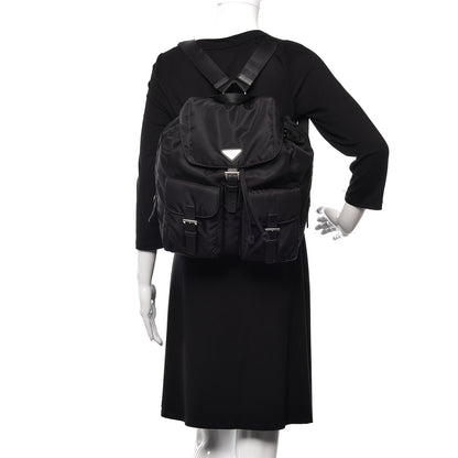 Prada Tessuto Nylon Saffiano Medium Backpack Black 2 of 9