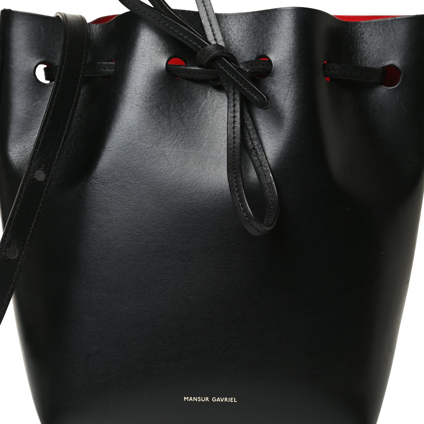 Calfskin Mini Bucket Bag Black Flamma