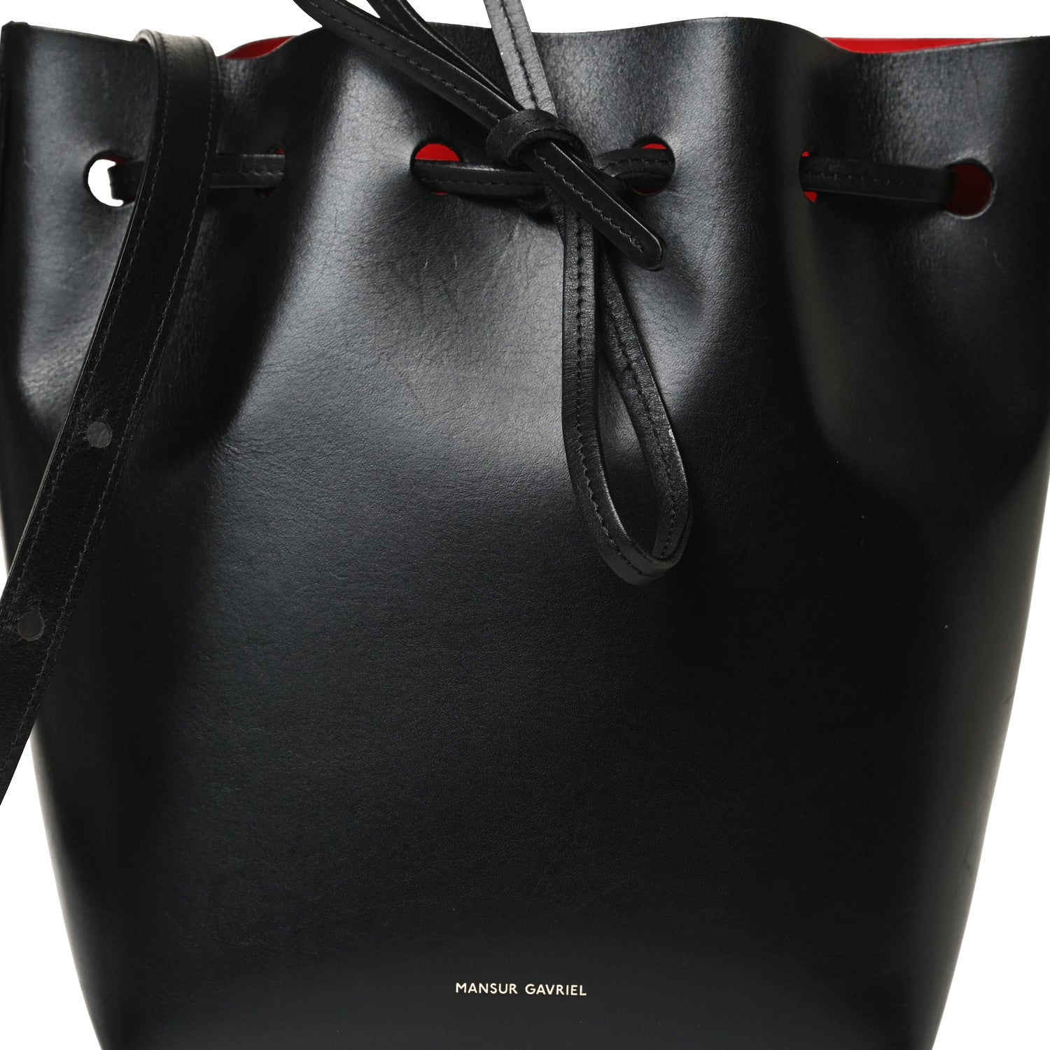 Mansur Gavriel Calfskin Mini Bucket Bag Black Flamma 8 of 13