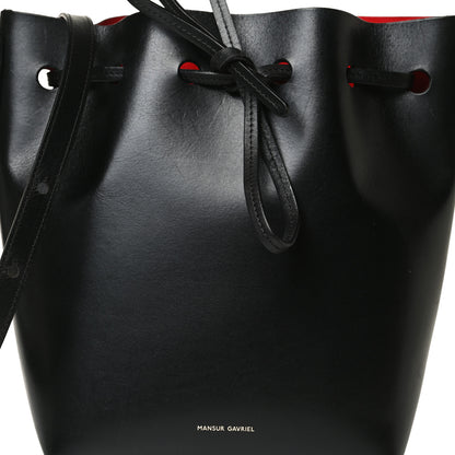 Mansur Gavriel Calfskin Mini Bucket Bag Black Flamma 8 of 13