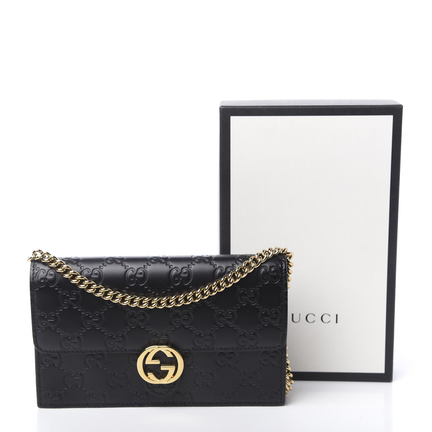Guccissima Icon Chain Wallet Black