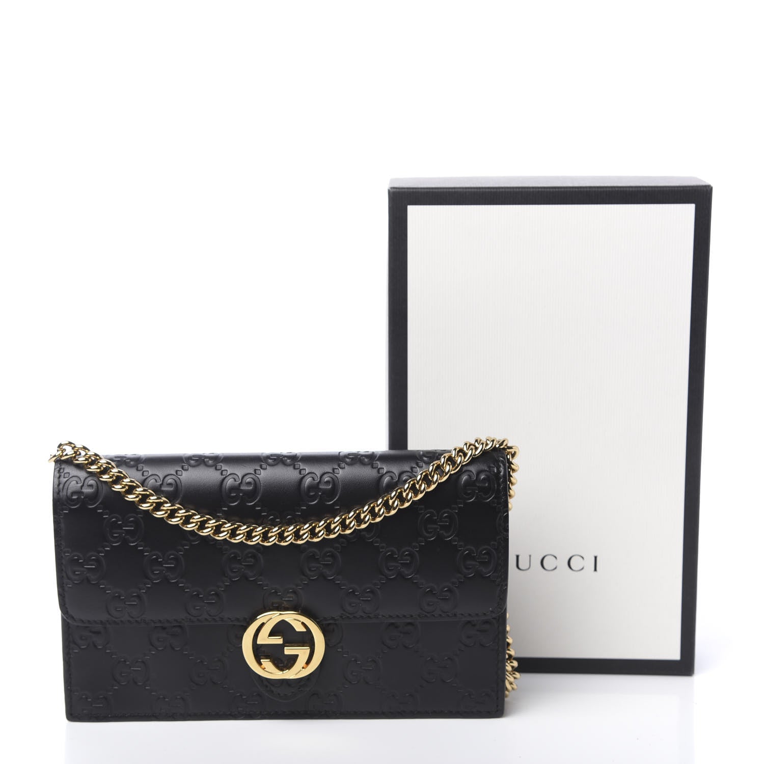 Gucci Guccissima Icon Chain Wallet Black 13 of 13
