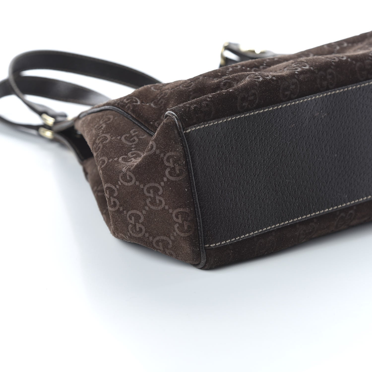 Gucci Monogram Suede Medium Charmy Shoulder Bag Dark Brown 6 of 10