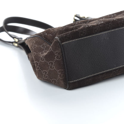 Gucci Monogram Suede Medium Charmy Shoulder Bag Dark Brown 6 of 10