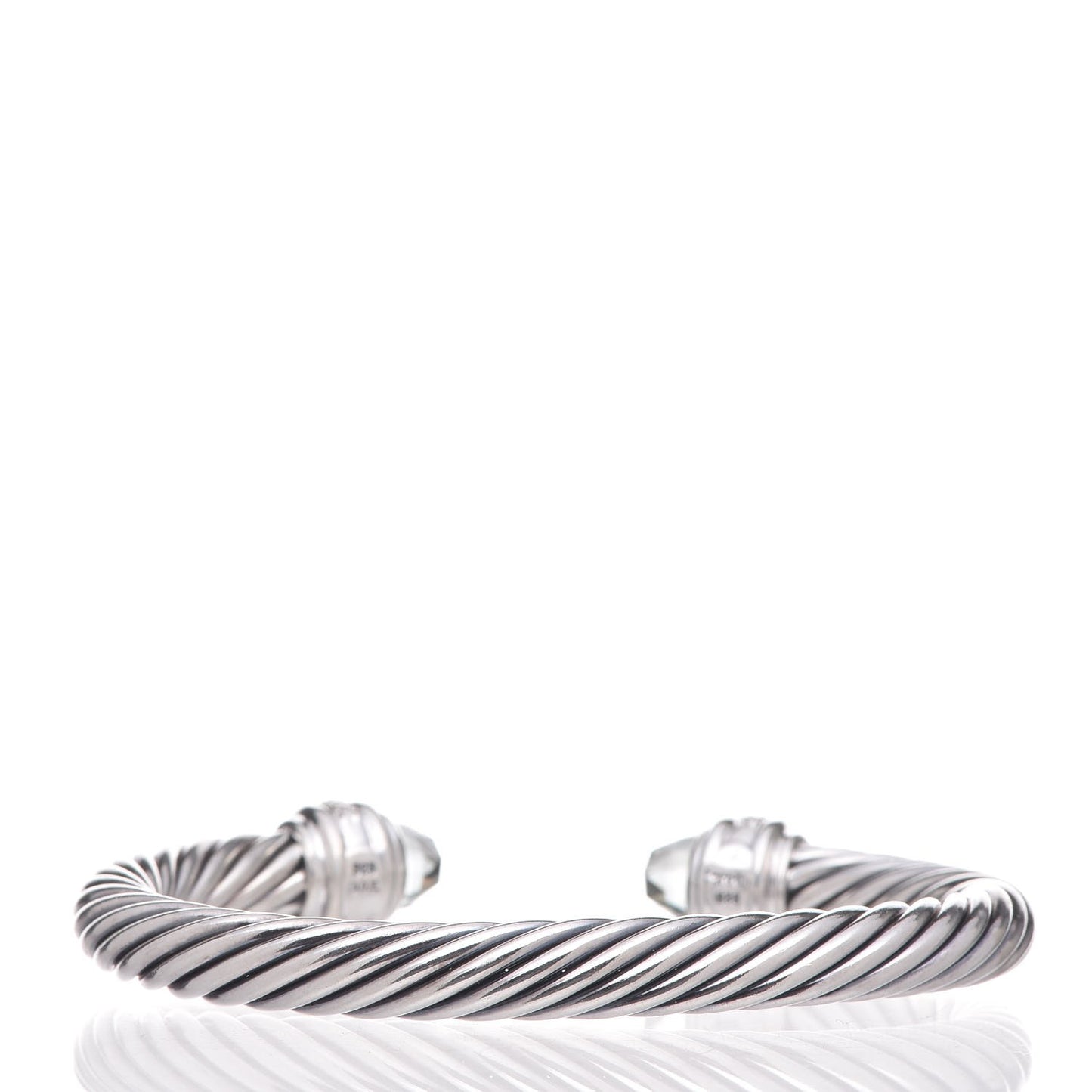 Sterling Silver Diamond Prasiolite 7mm Cable Classics Bracelet