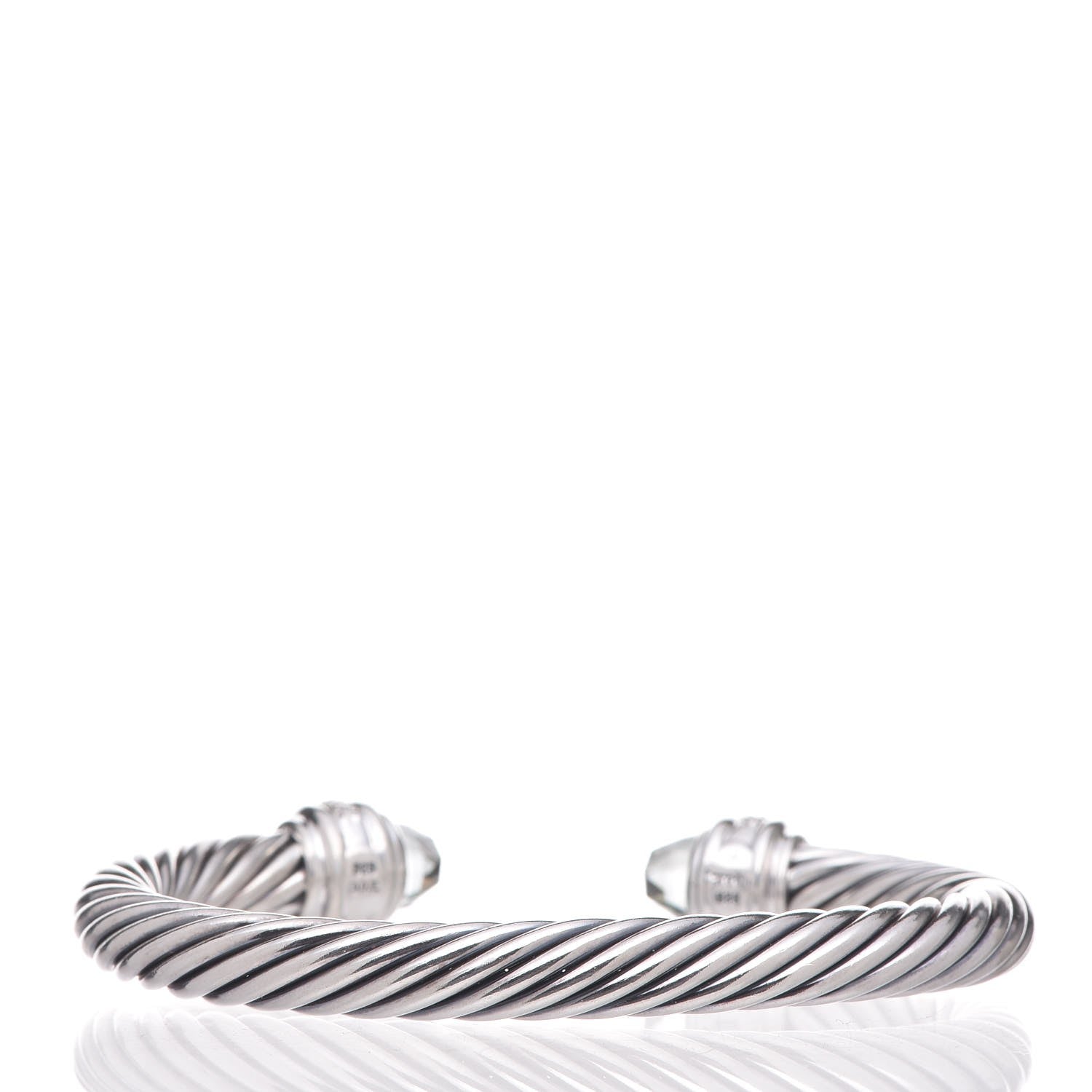 David Yurman Sterling Silver Diamond Prasiolite 7mm Cable Classics Bracelet 3 of 8