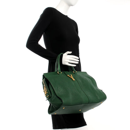 Saint Laurent Sheepskin Large Cabas ChYc Tartan Green 2 of 8