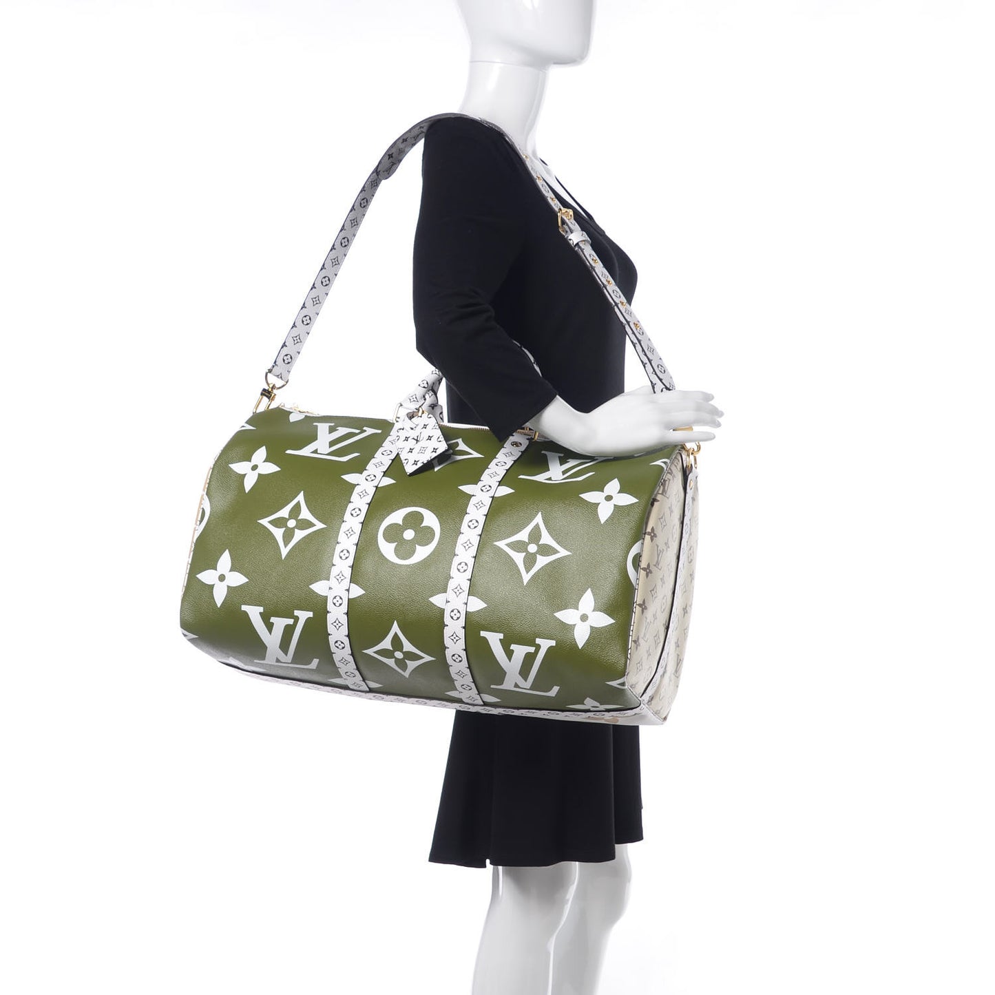 Monogram Giant Keepall Bandouliere 50 Kaki Beige