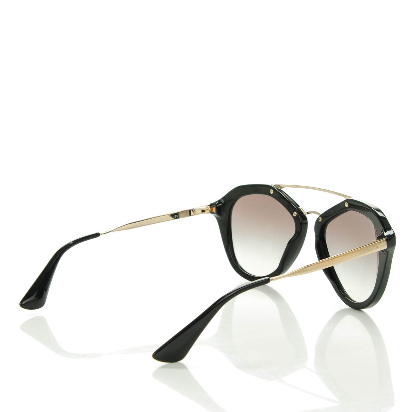 Acetate Metal Cinema Sunglasses SPR 12Q Black