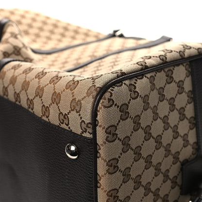 Gucci Monogram Dollar Calfskin Large Boston Duffle Bag Beige Ebony Testa di Moro Marrone Scuro 9 of 12