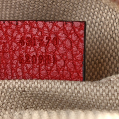 Gucci Pebbled Calfskin Soho Chain Backpack Hibiscus Red 7 of 9