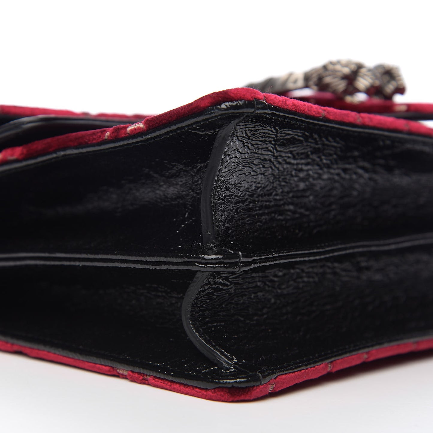 Velvet Skipper GG Monogram Small Dionysus Shoulder Bag Red Cipria Black