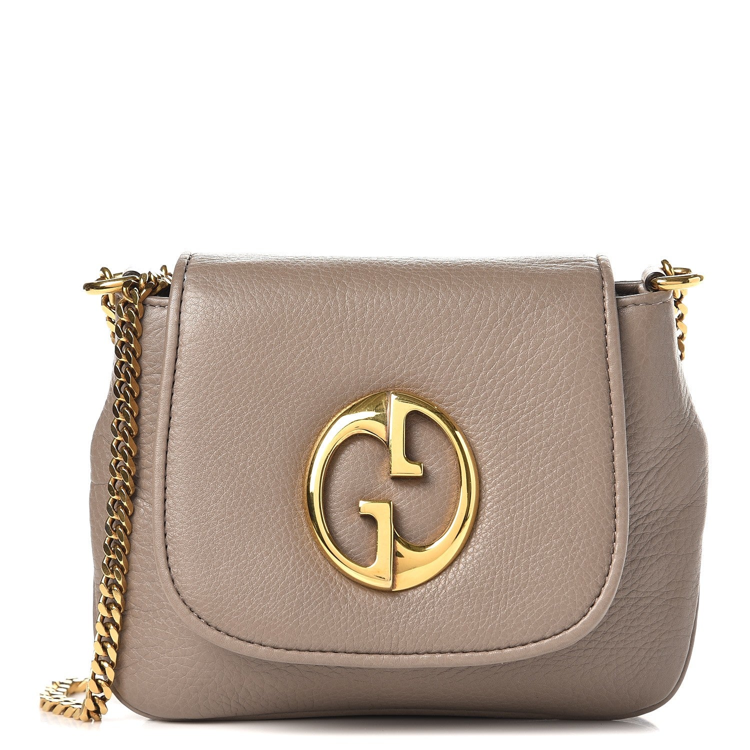 Gucci Pebbled Calfskin Small 1973 Chain Shoulder Bag Porcelain Rose 1 of 8
