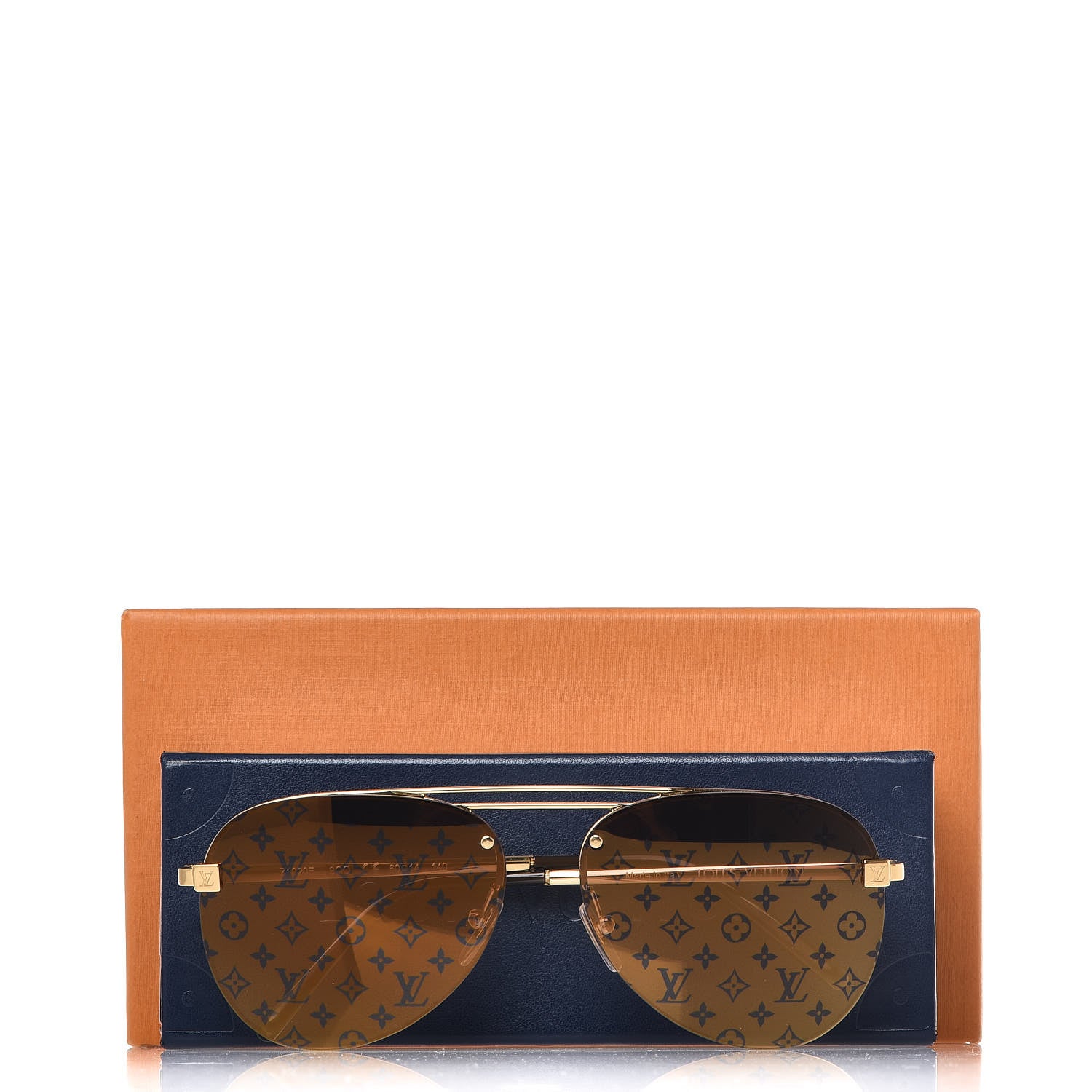 Louis Vuitton Clockwise Sunglasses Z1020E Gold Brown 9 of 9