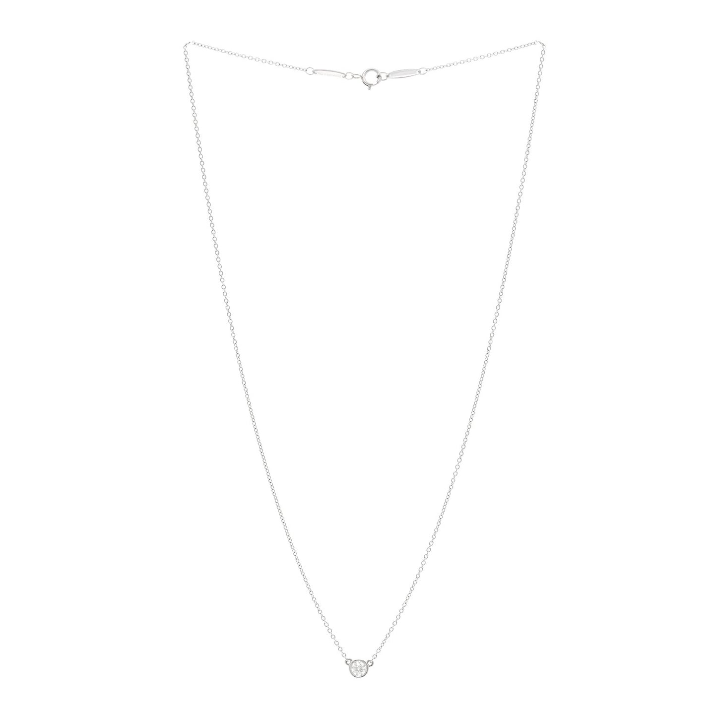 Platinum Diamond .17ct Elsa Peretti Diamonds By The Yard Pendant Necklace