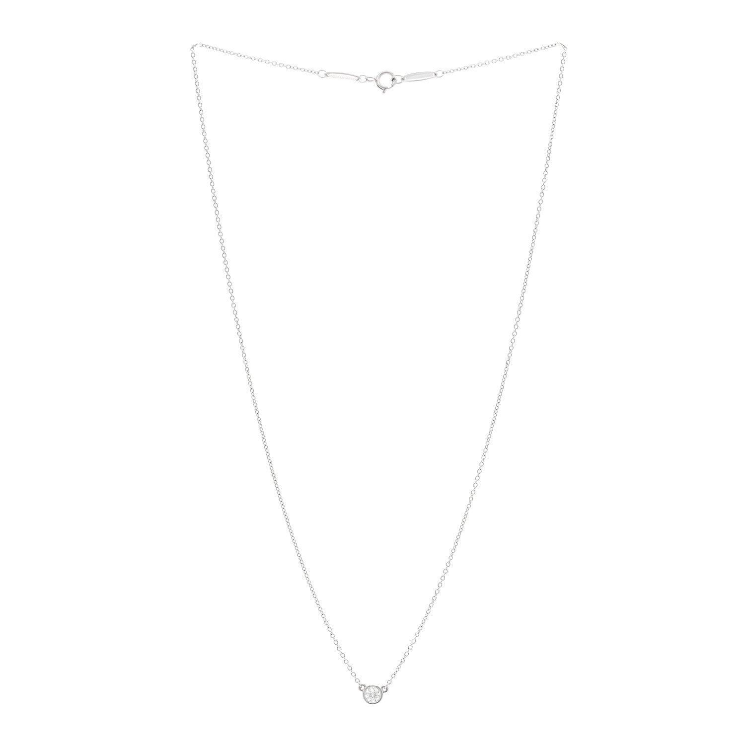 Tiffany Platinum Diamond .17ct Elsa Peretti Diamonds By The Yard Pendant Necklace 3 of 5