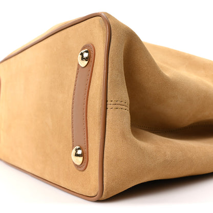 Louis Vuitton Suede Calfskin Shearling Capucines GM Souple Beige 9 of 9