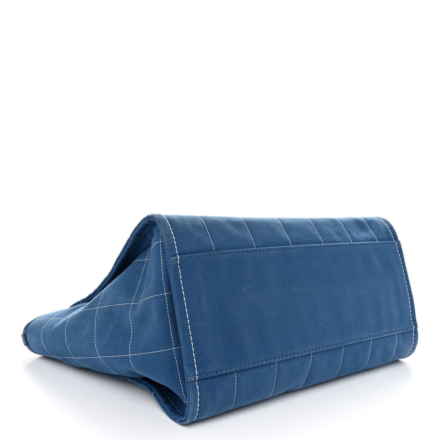 Cotton Medium Deauville Tote Blue White