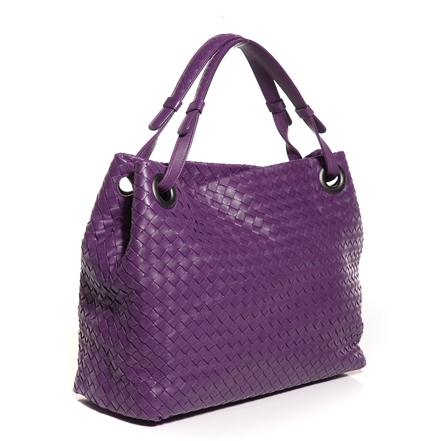 Nappa Intrecciato Medium Shoulder Bag Plum