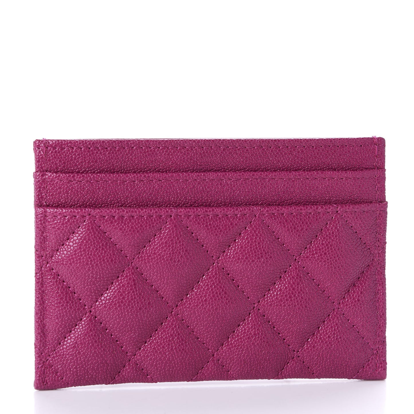 Caviar Quilted Boy Card Holder Fuchsia