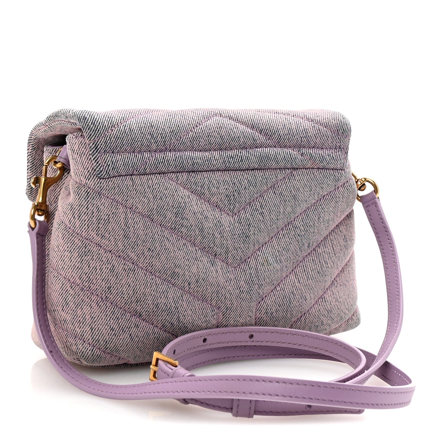 Denim Y Quilted Monogram Toy Loulou Crossbody Bag Bleached Lilac