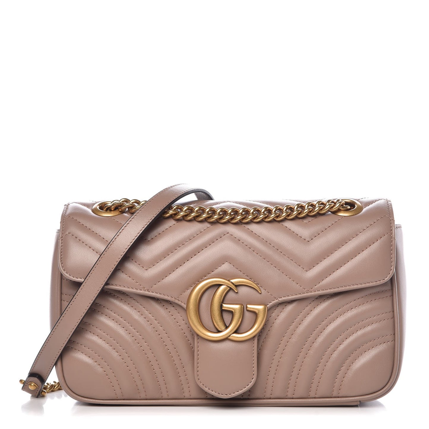Calfskin Matelasse Small GG Marmont Shoulder Bag Porcelain Rose