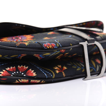 Christian Dior Canvas Floral Saddle Bag Black 7 of 16