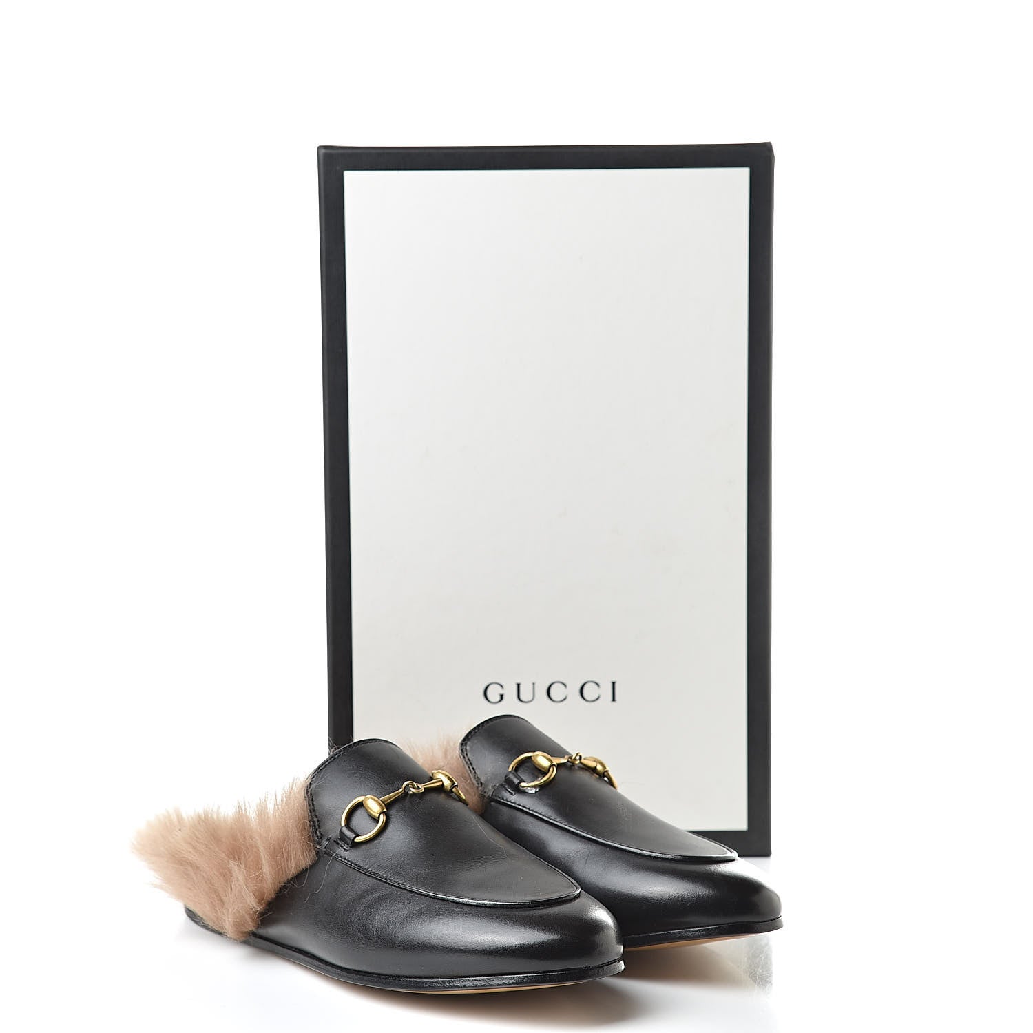 Gucci Calfskin Fur Womens Princetown Slippers 36.5 Black 9 of 9