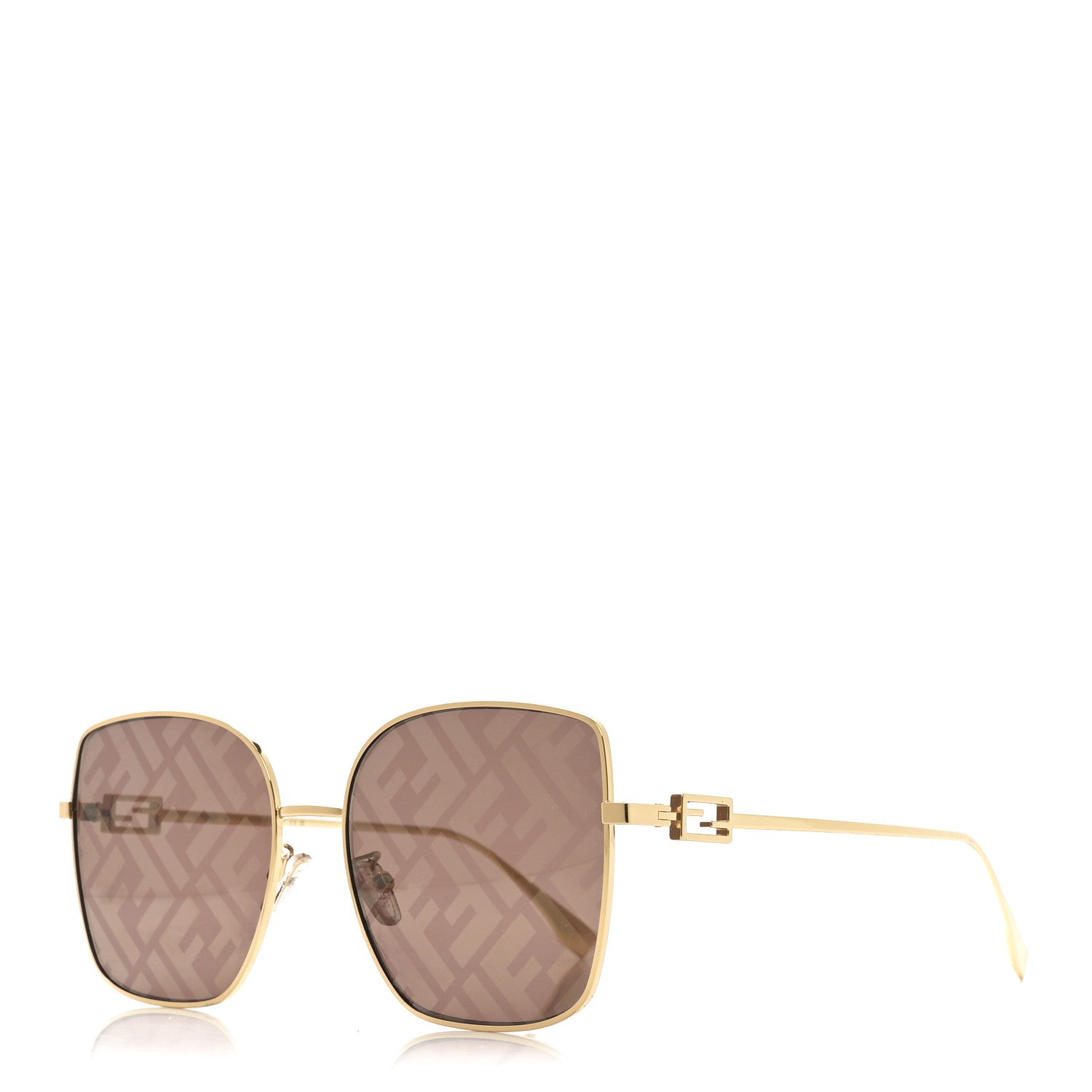 Fendi Metal Square Sunglasses FF40013U Gold Brown 1 of 7