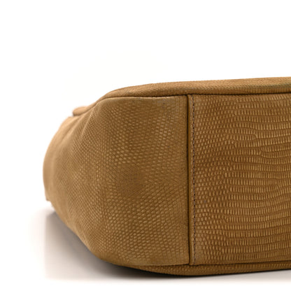 Saint Laurent Calfskin Lizard Embossed Small Le 5 A 7 Soft Hobo Dark Pistachio 9 of 12