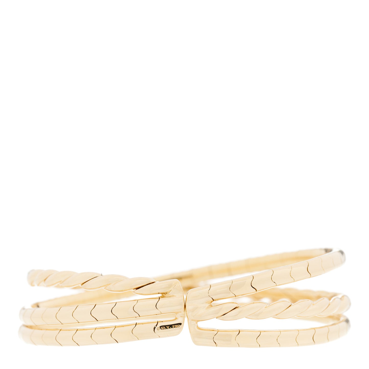 18K Yellow Gold Diamond Paveflex Three Row Bracelet
