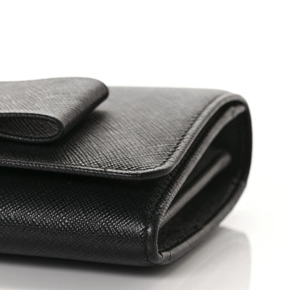 Prada Saffiano Bow Flap Wallet Nero Black 20 of 24