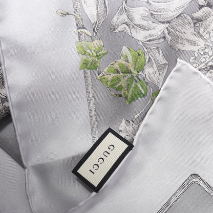 Gucci Silk Twill Wondergardenia Square Scarf Zinc Beige 4 of 4