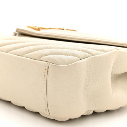 Saint Laurent Sheepskin Matelasse Chevron Monogram Medium College Bag Crema Soft 9 of 11