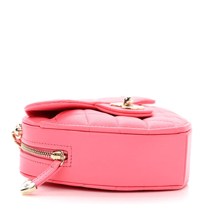 Chanel Lambskin Quilted CC In Love Heart Clutch With Chain Pink 4 of 11