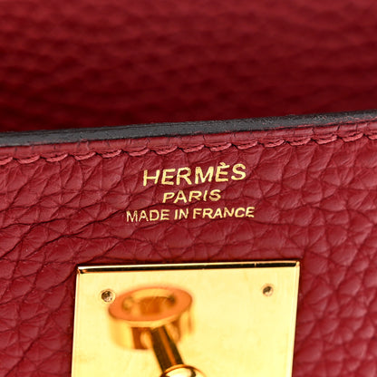 Hermes Taurillon Clemence Kelly Retourne 28 Rouge Grenat 6 of 14