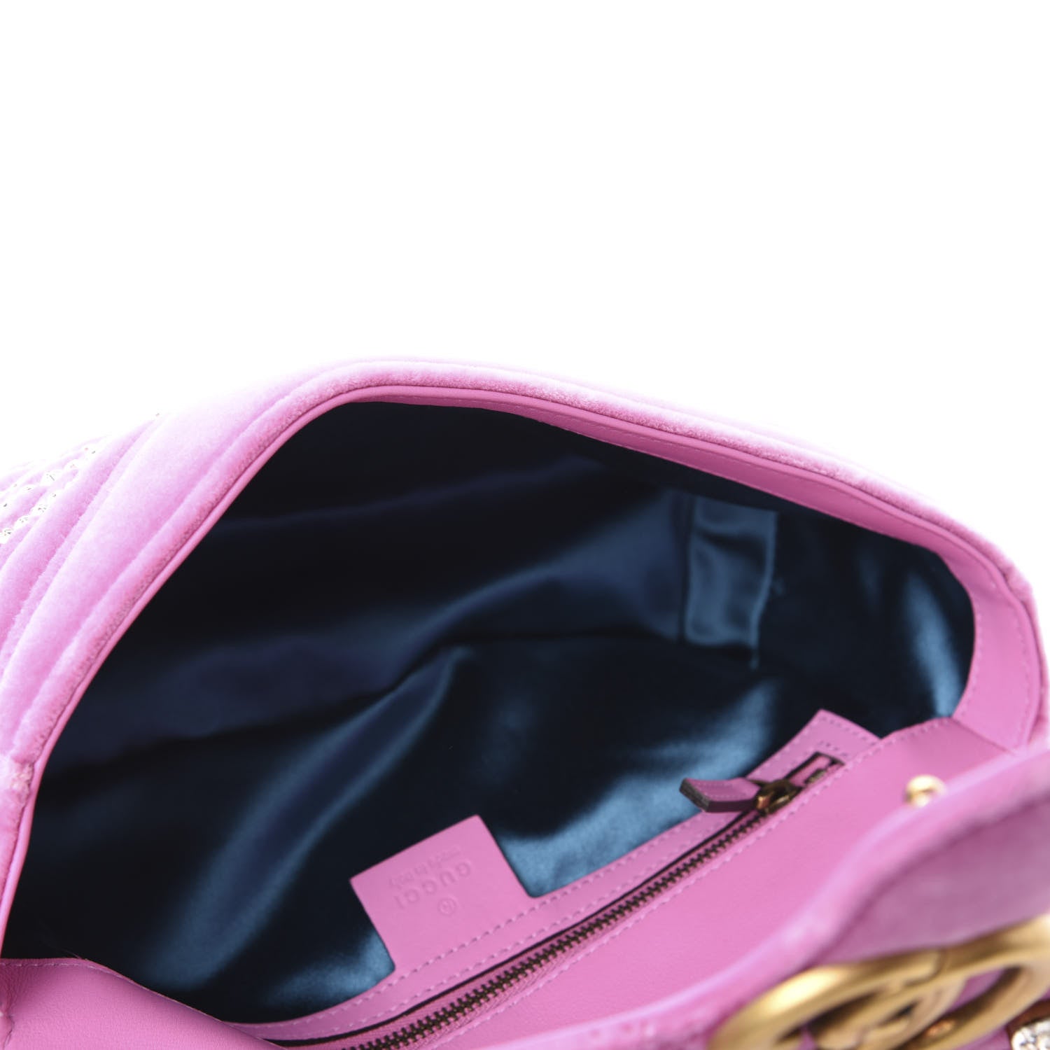 Gucci Velvet Matelasse Marquise Crystals Embroidered Small GG Marmont Shoulder Bag Malva 6 of 11