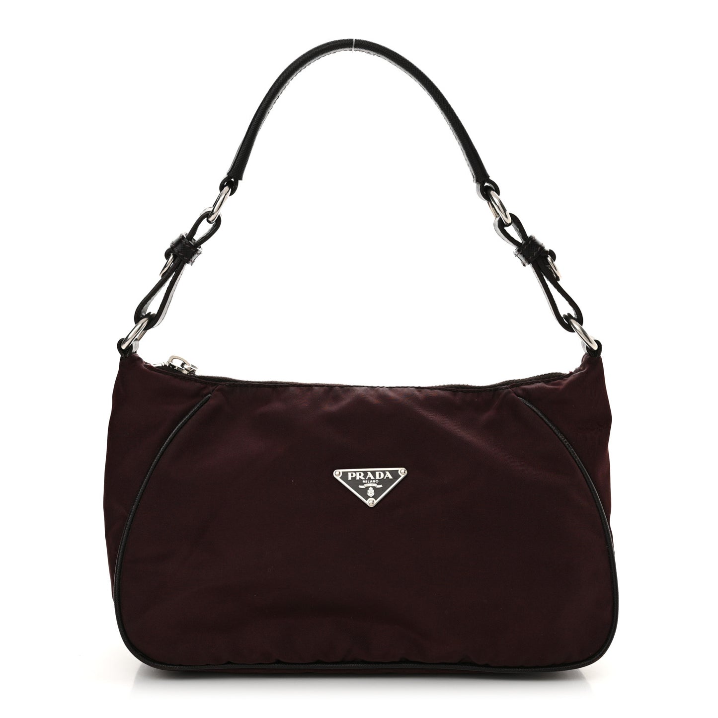 Tessuto Nylon Saffiano Hobo Plum